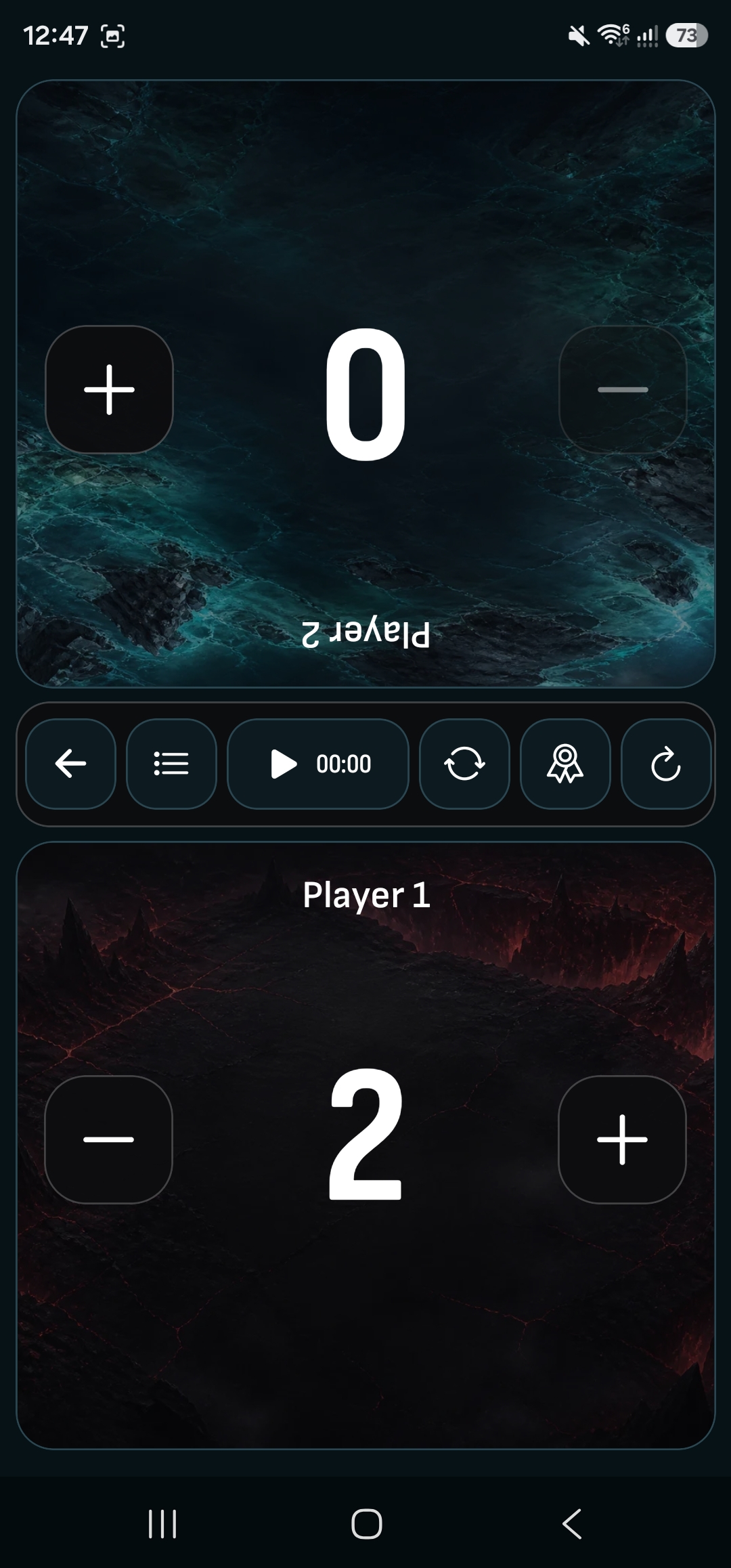 Riftarc match scoreboard with player scores and turn controls